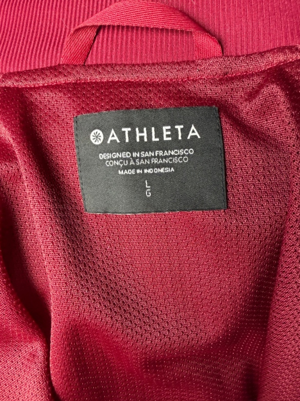 Large EUC - Athleta - Brooklyn Bomber - Cranberry - Picture 2 of 9